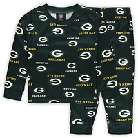 Ensemble de nuit pour tout-petits Outerstuff Green Bay Packers avec t-shirt à manches longues et pantalon imprimés