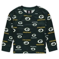 Ensemble de nuit pour tout-petits Outerstuff Green Bay Packers avec t-shirt à manches longues et pantalon imprimés