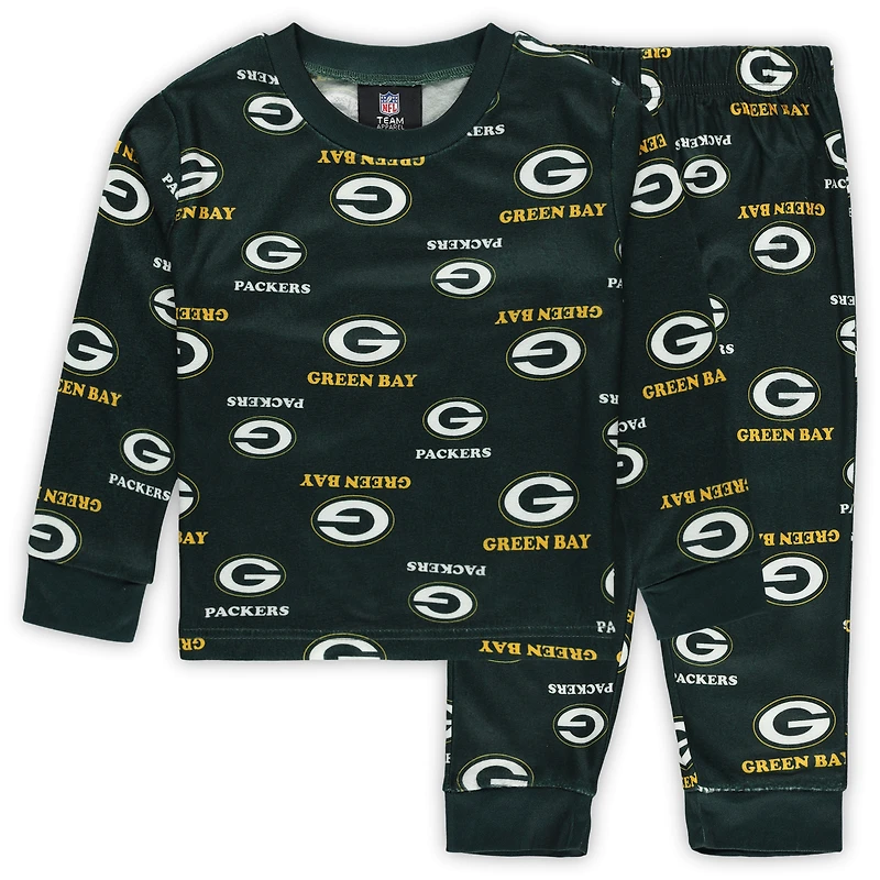 Ensemble de nuit pour tout-petits Outerstuff Green Bay Packers avec t-shirt à manches longues et pantalon imprimés