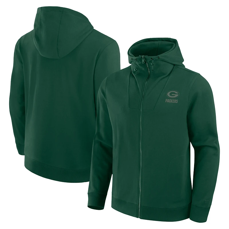 Sweat à capuche unisexe Fanatics Green Bay Packers Front Office entièrement zippé