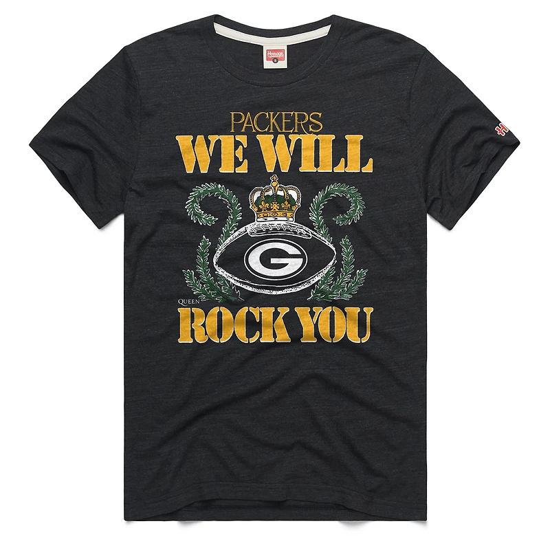 Unisex Homage Charcoal Green Bay Packers 2026 NFL Schedule Queen Tri-Blend T-Shirt