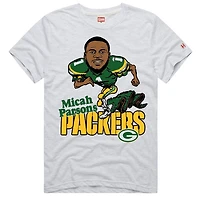 T-shirt unisexe hommage Micah Parsons Ash Green Bay Packers Caricature Player Graphic Tri-Blend