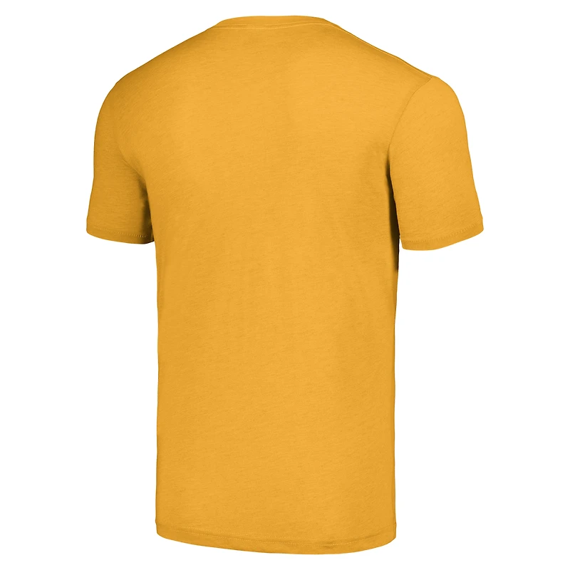 Unisex Homage Reggie White Gold Green Bay Packers Caricature Retired Player Tri-Blend T-Shirt