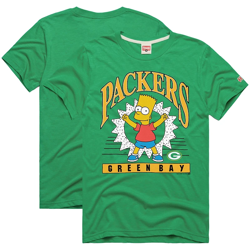 Unisex Homage x The Simpsons Green Bay Packers Tri-Blend T-Shirt