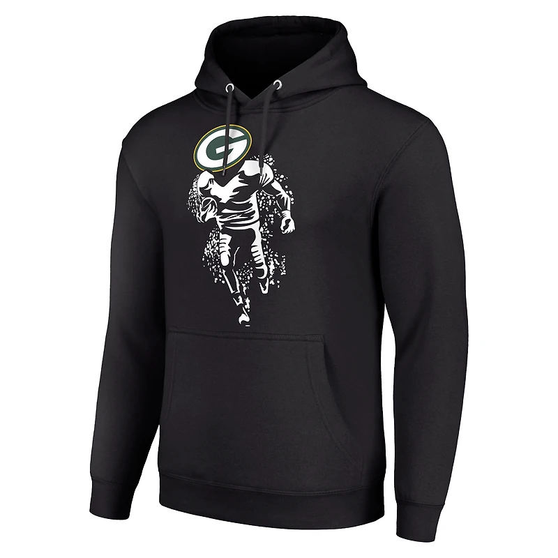 Unisex Starter Black Green Bay Packers Logo Graphic Pullover Hoodie