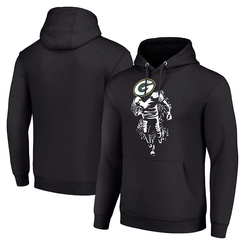 Unisex Starter Black Green Bay Packers Logo Graphic Pullover Hoodie