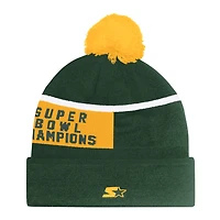 Unisex Starter Green Green Bay Packers Chyron Cuffed Knit Hat with Pom
