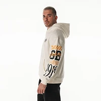 Sweat à capuche unisexe en polaire manches graphiques empilées, couleur crème, des Packers de Green Bay