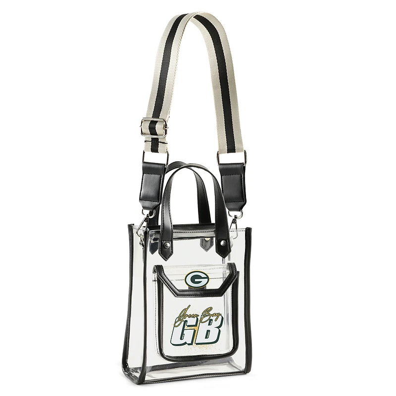 WEAR by Erin Andrews Sac à main transparent à bandoulière avec pochette à monnaie des Green Bay Packers