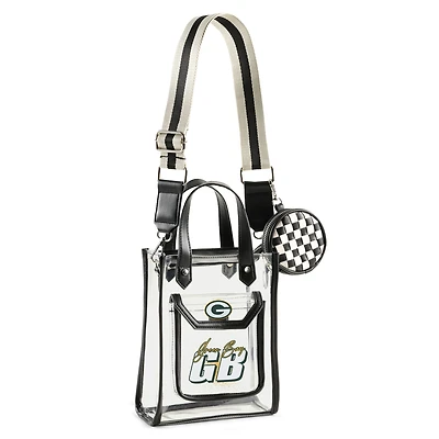 WEAR by Erin Andrews Sac à main transparent à bandoulière avec pochette à monnaie des Green Bay Packers