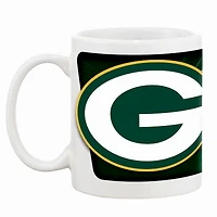 Packers White Green Bay 11oz. Tasse à café sublimée-