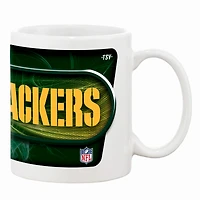 Packers White Green Bay 11oz. Tasse à café sublimée-