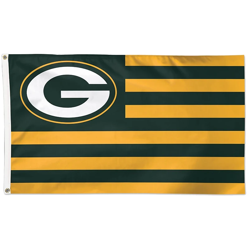 Drapeau de luxe WinCraft Green Bay Packers 90 x 150 cm, style américain étoiles et rayures