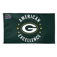 Drapeau de luxe WinCraft Green Bay Packers 91 x 152 cm (3 pi x 5 pi) à une face, America 250
