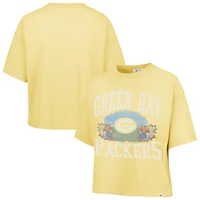 Women's '47  Yellow Green Bay Packers Florentina Montauk Cropped T-Shirt