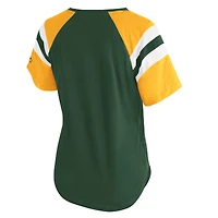 T-shirt raglan Game On Notch pour femme des Packers de Green Bay