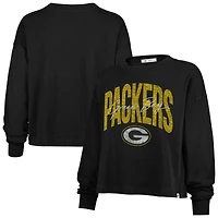 Women's '47 Black Green Bay Packers Muse Sydney Long Sleeve Cropped T-Shirt