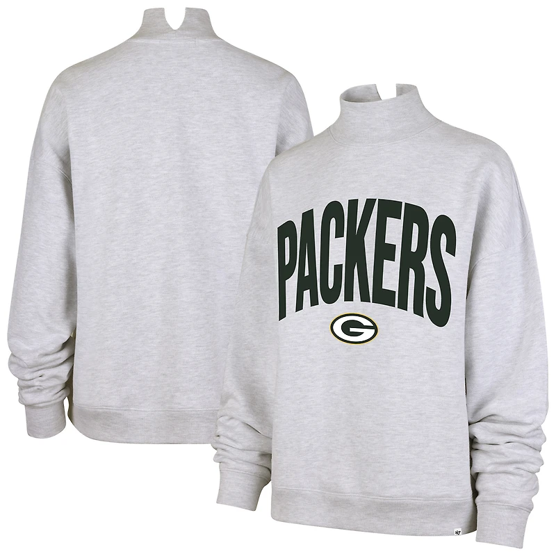 Sweat-shirt à col montant Subtle Muse gris Green Bay Packers pour femme, modèle 47