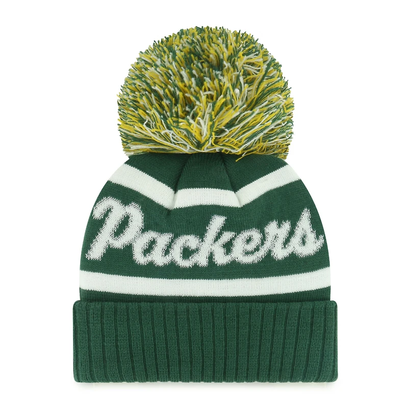 Women's '47 Green Green Bay Packers Spirited Cuffed Knit Hat with Pom