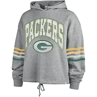 Women's '47 Heather Gray Green Bay Packers Upland Bennett Pullover Hoodie