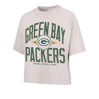Women's '47  Sand Green Bay Packers Windthrow Ravine Cropped T-Shirt