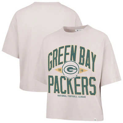 Women's '47  Sand Green Bay Packers Windthrow Ravine Cropped T-Shirt