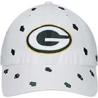 Women's '47 White Green Bay Packers Confetti Clean Up Adjustable Hat
