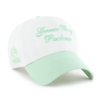 Women's '47  White Green Bay Packers Gelato Two-Tone Clean Up Adjustable Hat