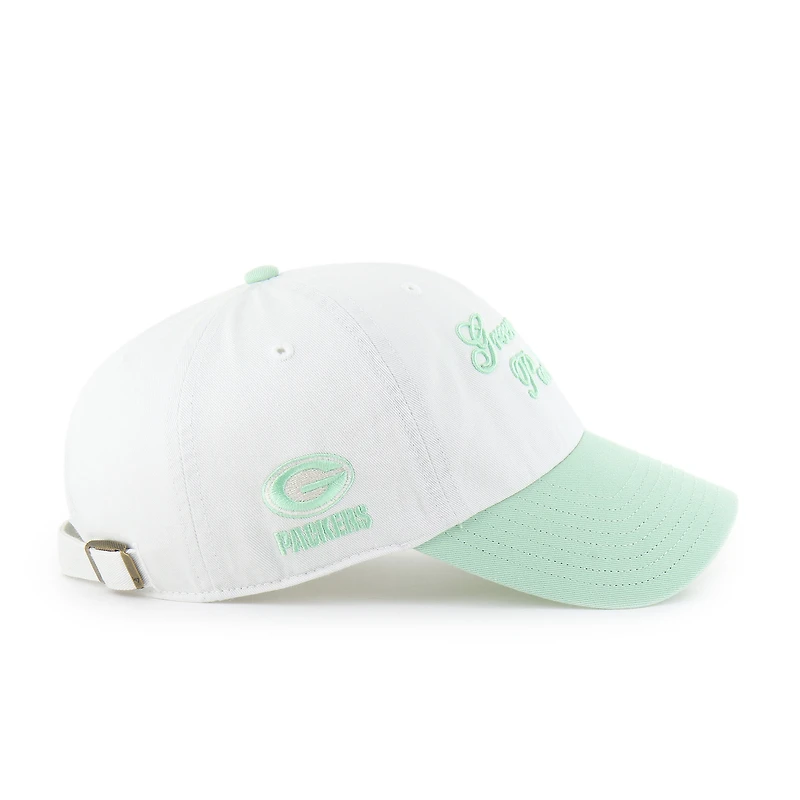 Women's '47 White Green Bay Packers Gelato Two-Tone Clean Up Adjustable Hat
