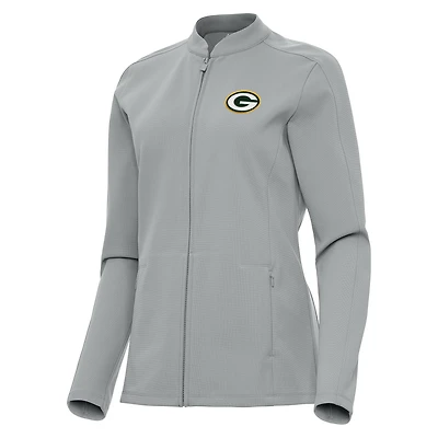 Veste zippée intégrale Regard pour femme, couleur gris antigua, des Packers de Green Bay