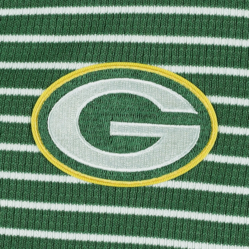 T-shirt Henley à manches longues gaufré Maverick des Packers de Green Bay pour femme, vert Antigua