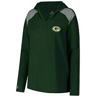 Women's Antigua  Green Bay Packers Opulent Long Sleeve Hoodie T-Shirt