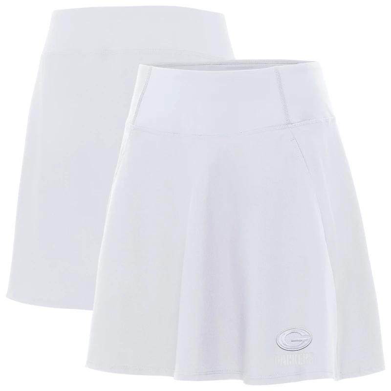 Women's Antigua White Green Bay Packers Chip Skort