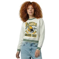 Women's Champion  Cream Green Bay Packers Reverse Weave Fleece Sweatshirt