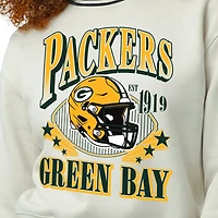 Sweat-shirt en polaire à tissage inversé crème Champion Green Bay Packers pour femme