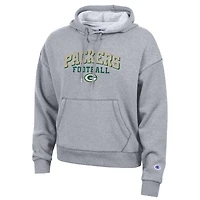 Sweat à capuche Champion Triumph Tri-Blend gris pour femme, modèle Green Bay Packers.