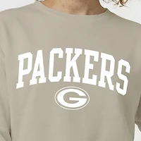 Women's Champion  Light Brown Green Bay Packers Powerblend Cocoa Butter Fleece Sweatshirt
