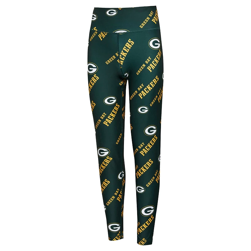 Women's Concepts Sport Green Bay Packers Breakthrough Allover Print Knit Sleep Leggings