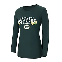 Women's Concepts Sport Green Bay Packers Chesnut Long Sleeve T-Shirt and Pant Sleep Set