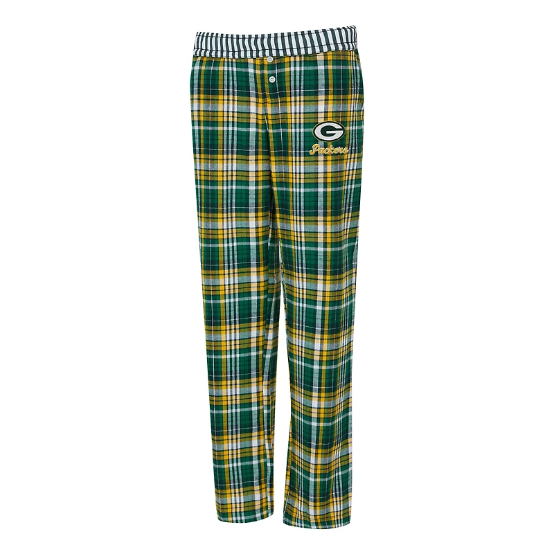 Women's Concepts Sport  Green Bay Packers Laney Plaid Tri-Blend Pants