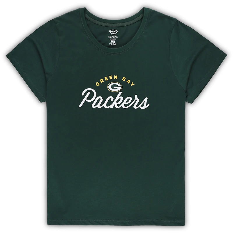 Ensemble de nuit grande taille pour femme Concepts Sport Green Bay Packers avec haut et pantalon en flanelle
