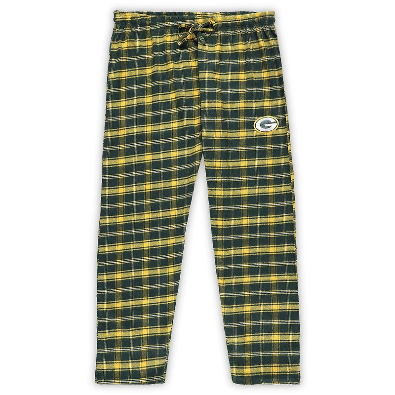 Ensemble de nuit grande taille pour femme Concepts Sport Green Bay Packers avec haut et pantalon en flanelle