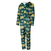 Women's Concepts Sport Green Bay Packers  Roadway Allover Print Microfleece Full-Zip Union Suit