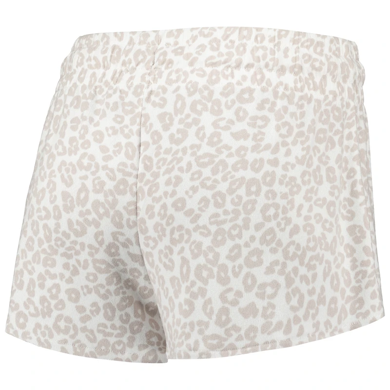 Women's Concepts Sport White/Cream Green Bay Packers Montana Knit Top & Shorts Sleep Set