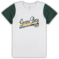 Ensemble de nuit pour femme Concepts Sport Blanc/Vert Green Bay Packers T-shirt et short Downfield Taille Plus