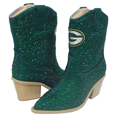 Bottines à cristaux Cuce Green Bay Packers pour femmes