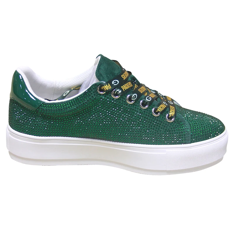 Women's Cuce Green Bay Packers Team Color Crystal Sneakers