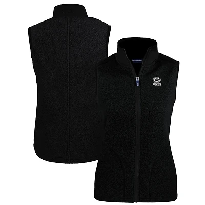 Gilet zippé en polaire Sherpa Cascade Eco pour femme Cutter & Buck Black Green Bay Packers