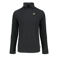 Sweat-shirt à col cheminée raglan recyclé pour femme Cutter & Buck Black Green Bay Packers Coastline Epic Comfort Eco