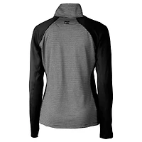Women's Cutter & Buck  Black Green Bay Packers Helmet Logo DryTec Forge Tonal Stripe Stretch Half-Zip Top